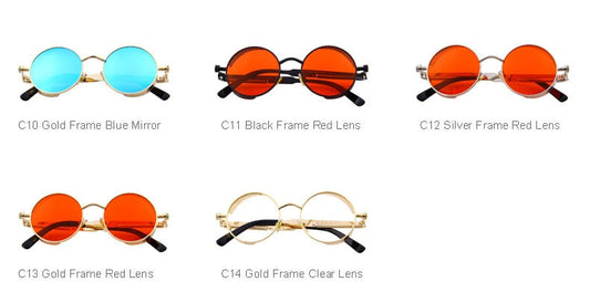 Vintage Womens Steampunk Brand Designer Round Sunglasses UV400 The Clothing Company Sydney