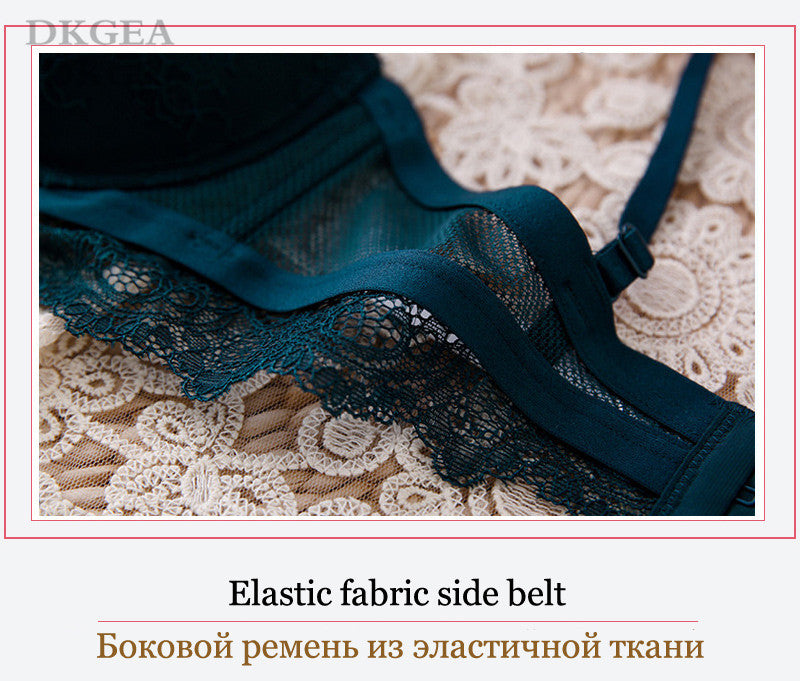 Elegant 2-piece lace lingerie set with push-up bras and embroidered cotton panties, designed for women by The Clothing Company Sydney.