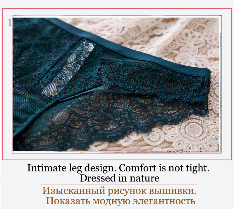 Elegant 2-piece lace lingerie set with push-up bra and embroidered cotton panties, designed for women’s sexy underwear.