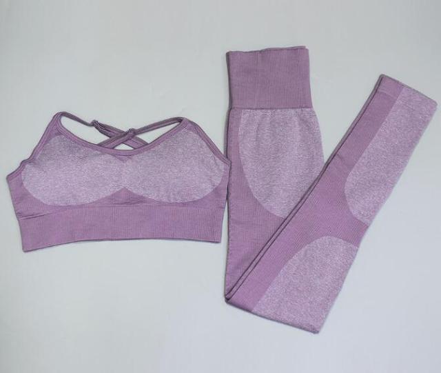 Set of seamless yoga fitness sports suits including high-waist leggings, tank tops, and sports bras from The Clothing Company Sydney
