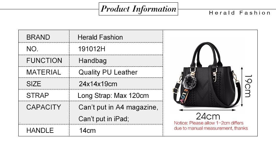 Embroidery handbag with fur ball detail, designer PU leather shoulder bag, crossbody tote for women, stylish office purse.