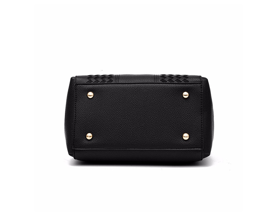 Embroidery handbag with fur ball detail, designer PU leather shoulder bag, crossbody tote for women, stylish office purse