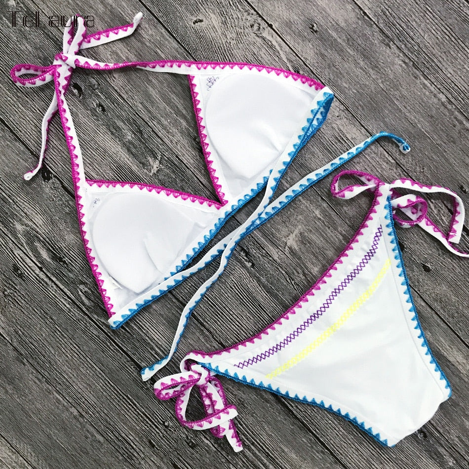 2 Piece New Sexy Swimwear Push Up Swimsuit Halter Top Padded Bathing Suit Bandage Brazilian Bikini Set The Clothing Company Sydney
