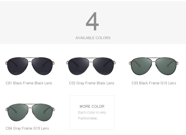 Men's classic pilot sunglasses with polarized lenses, alloy frame, spring legs, UV400 protection, ideal for driving and aviation.