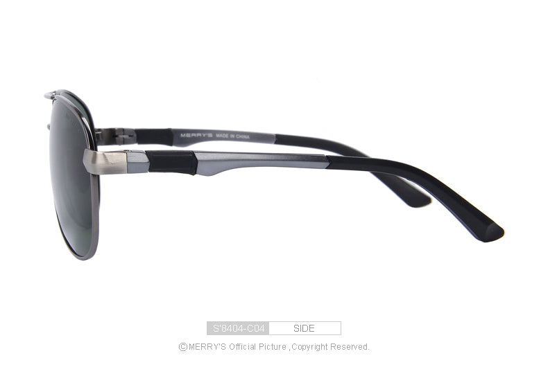 Classic men's pilot sunglasses with polarized lenses, alloy frame, spring legs, UV400 protection, ideal for driving and aviation.