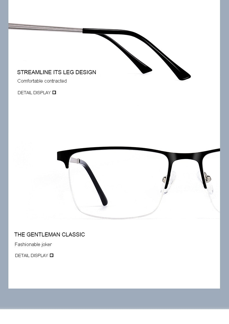 Ultralight titanium square prescription eyeglasses frame for men, optical optical glasses, designer accessories by The Clothing Company Sydney