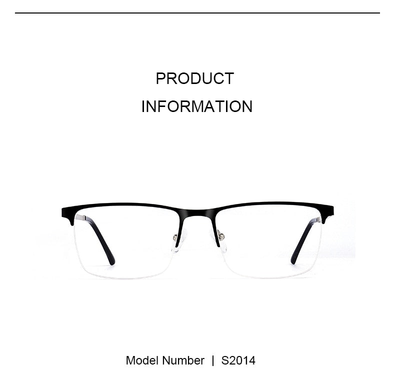 Ultralight titanium square eyeglasses frame for men, prescription optical glasses with a stylish designer look.