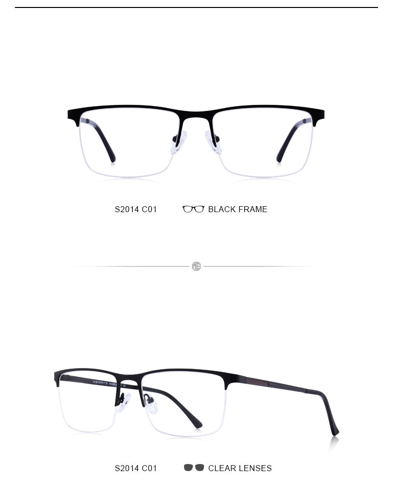 Ultralight titanium square eyeglasses frame for men with prescription lenses, stylish optical accessory by The Clothing Company Sydney