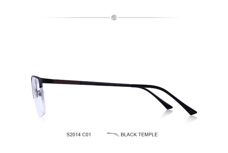 Ultralight titanium square eyeglasses frame for men with prescription lenses, designed for myopia, by The Clothing Company Sydney.