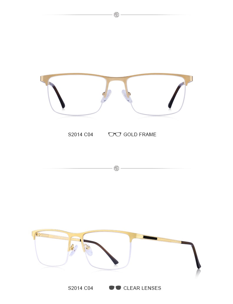 Ultralight titanium square eyeglasses frame for men with prescription lenses, stylish optical accessory by The Clothing Company Sydney.