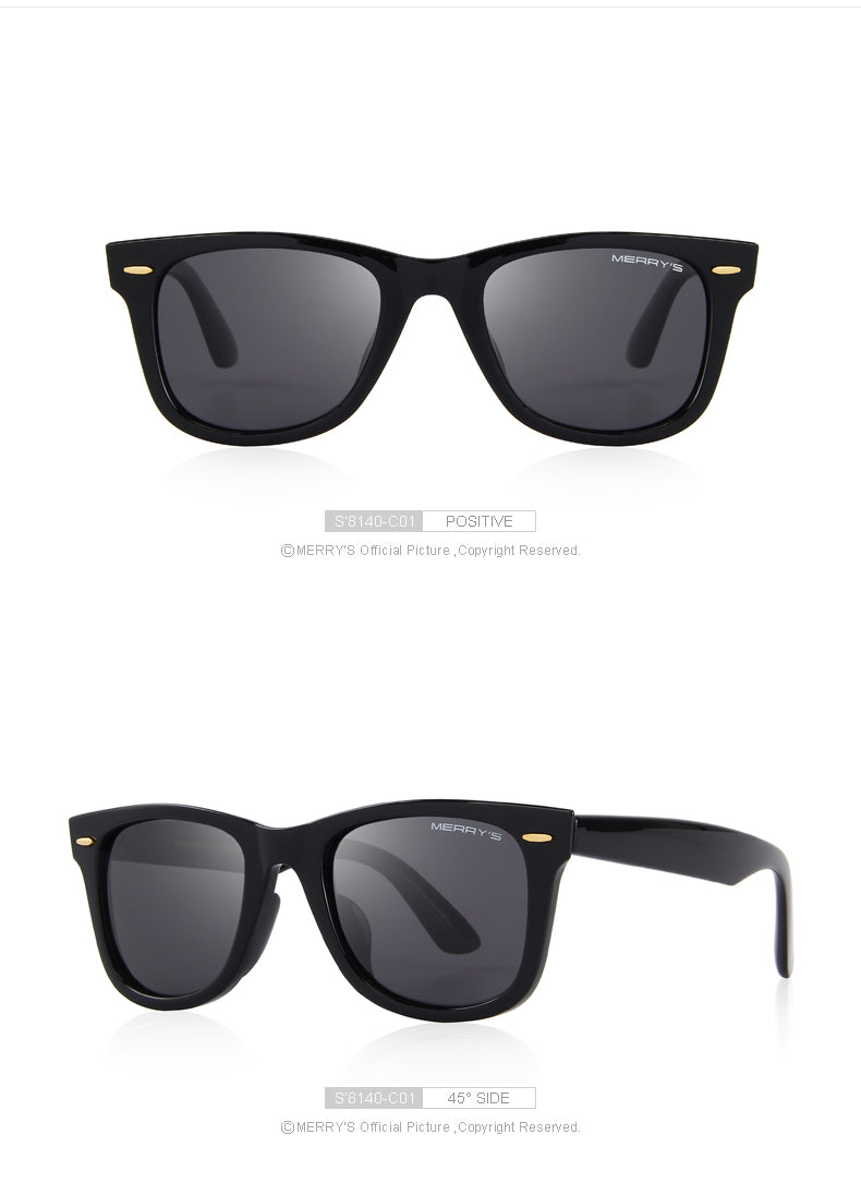Classic retro rivet sunglasses by The Clothing Company Sydney with polarized lenses and 100% UV protection.