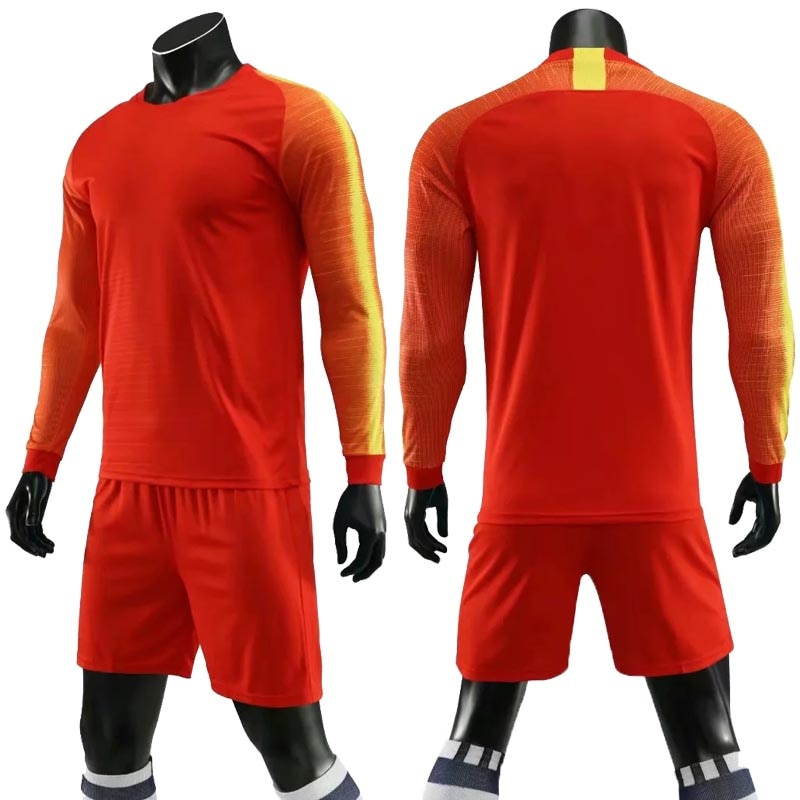 Adult kids soccer long sleeve jersey set with shorts from The Clothing Company Sydney, designed for football training and sports.