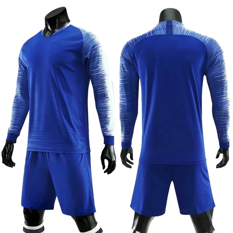 Adult kids soccer long sleeve jersey and shorts set by The Clothing Company Sydney for football training and sports.
