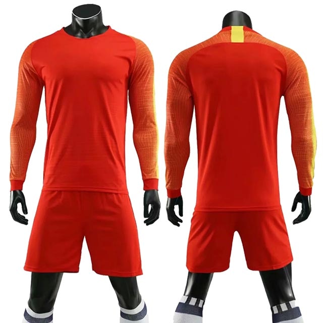 Adult kids soccer long sleeve jersey and shorts set by The Clothing Company Sydney, designed for football training and sports.
