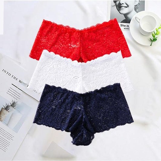 3 Pack Underwear Lingerie Sexy Lace Transparent Panties Briefs High Quality Low Waist Women's Underpants The Clothing Company Sydney