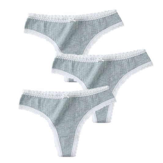 3 Pcs/Set Women Panties G-String Underwear Fashion Thong Sexy Cotton Panties Ladies G-string Soft Lingerie Solid Low Rise Panty The Clothing Company Sydney