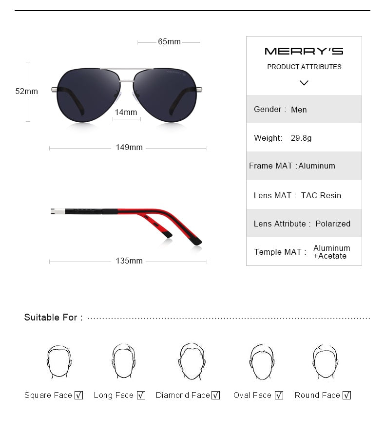 Classic aluminum pilot sunglasses for men by The Clothing Company Sydney with polarized lenses and UV400 protection.