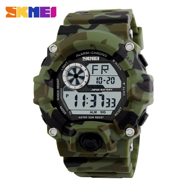 Men's outdoor sport alarm clock by The Clothing Company Sydney with waterproof design, LED display, and shock-resistant digital watch.