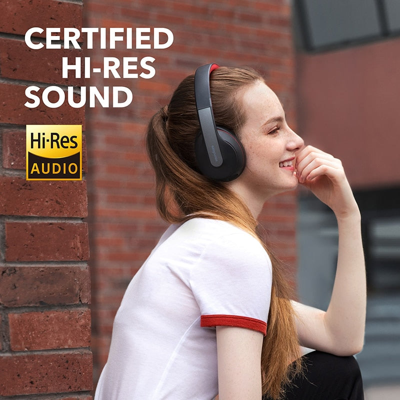 Anker Soundcore Life Q10 wireless Bluetooth headphones with foldable design and Hi-Res sound, shown in a product image.