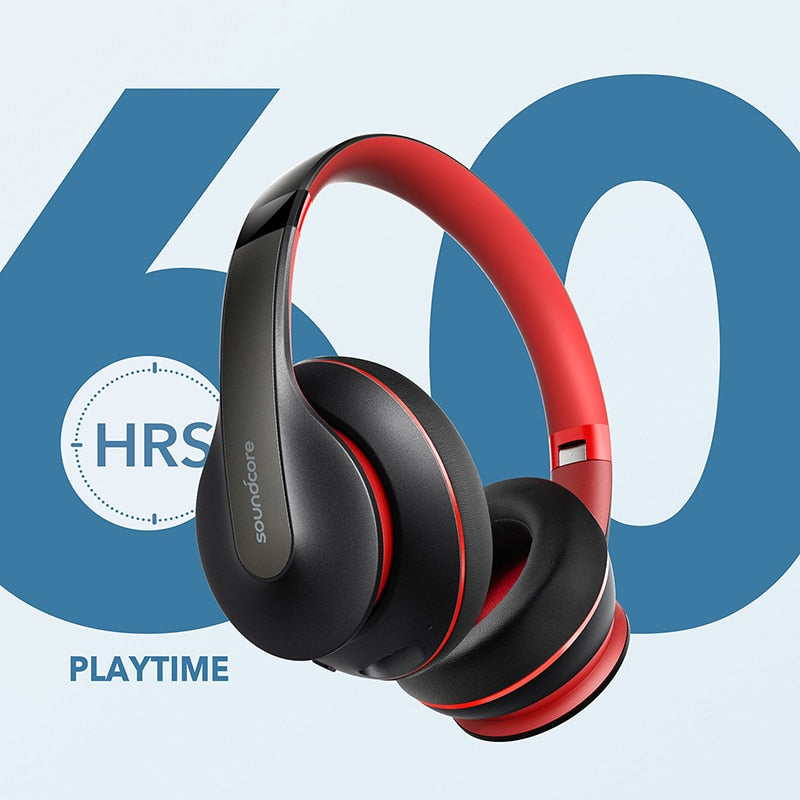 Anker Soundcore Life Q10 wireless Bluetooth foldable headphones with Hi-Res sound, shown in black against a neutral background.