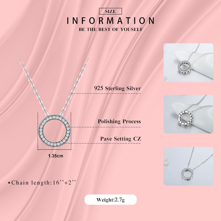 925 Sterling Silver Fashion Round Heart Necklace The Clothing Company Sydney