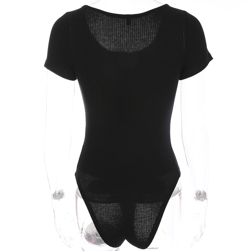 Autumn winter skinny long sleeve button-up bodysuit by The Clothing Company Sydney, featuring a fitted design and classic style.