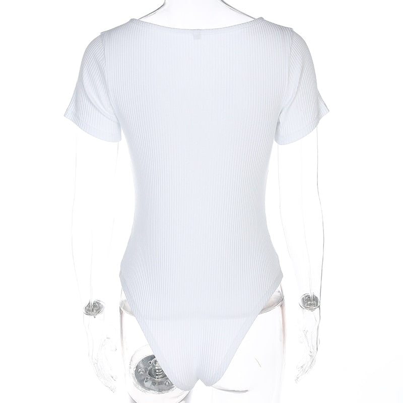 Autumn winter skinny button-up long sleeve bodysuit by The Clothing Company Sydney, featuring a fitted design and long sleeves.