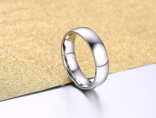 Simple Classic Wedding Rings silver color Stainless Steel Engagement Rings For Men Women Jewellery Wedding Bands The Clothing Company Sydney