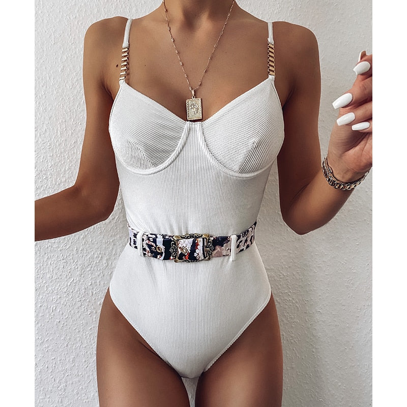 Print one piece swimsuit female Push up bodysuit Vintage high cut swimwear women swimsuit Bathers The Clothing Company Sydney