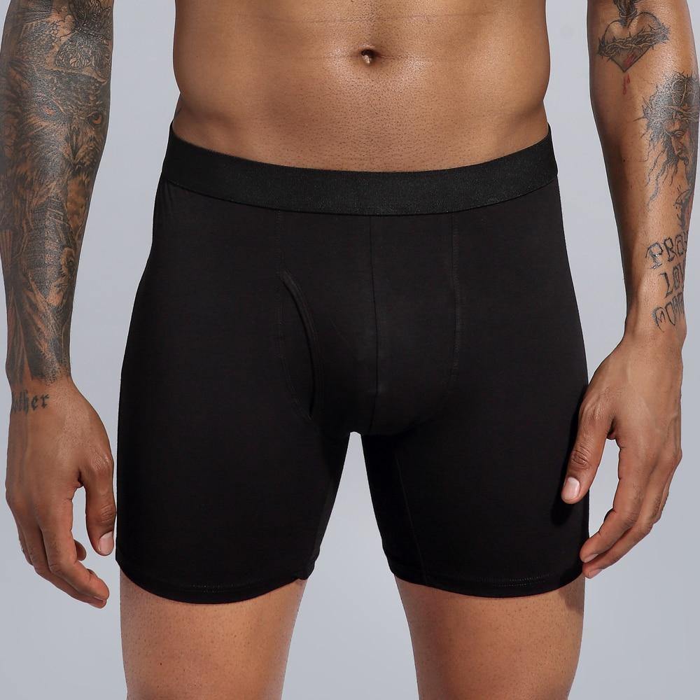Men's plus size cotton long underwear shorts by The Clothing Company Sydney, breathable boxer briefs for comfort and support.