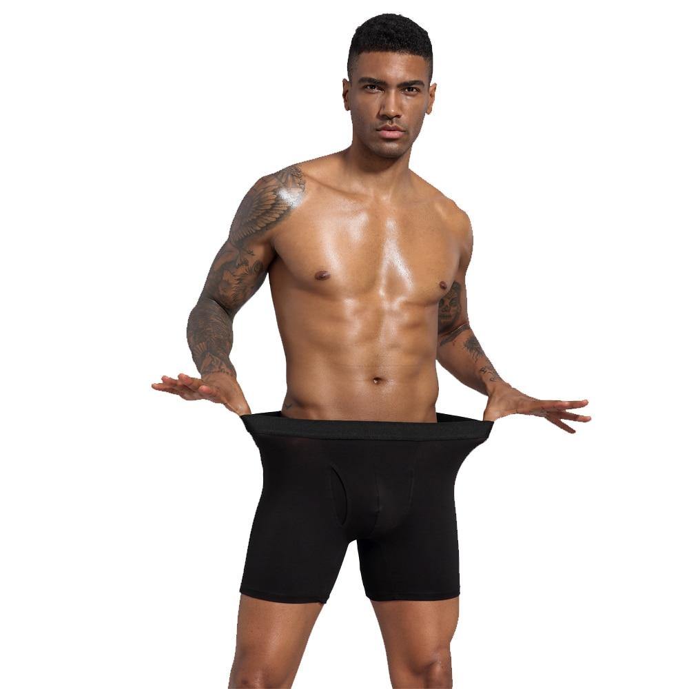 Men's cotton long underwear shorts by The Clothing Company Sydney, breathable plus size boxers with a comfortable fit.
