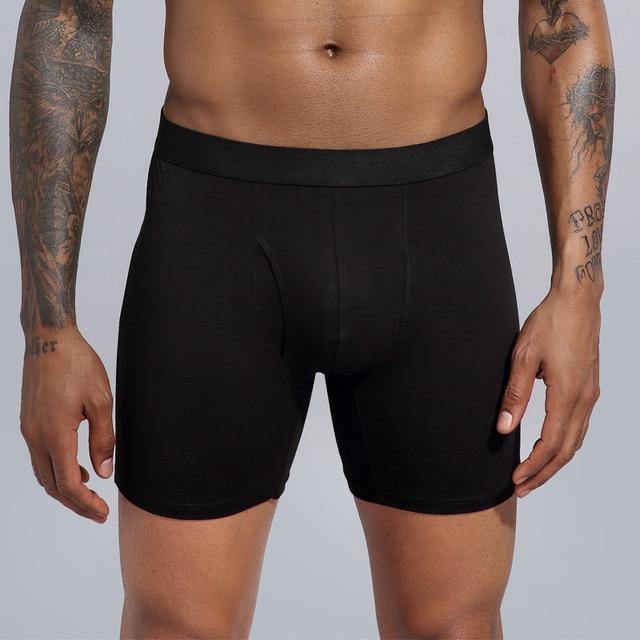 Men's plus size cotton long underwear shorts by The Clothing Company Sydney, breathable boxer trunks underpants.