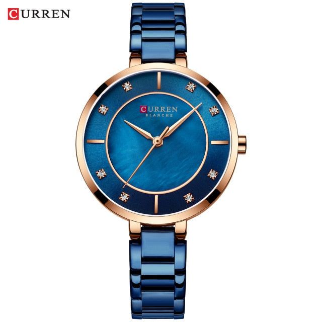 Luxury ladies wristwatch with rhinestone dial, quartz movement, water-resistant stainless steel band, from The Clothing Company Sydney.
