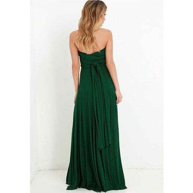 Long boho maxi dress from The Clothing Company Sydney, featuring multiway convertible design perfect for weddings and parties.