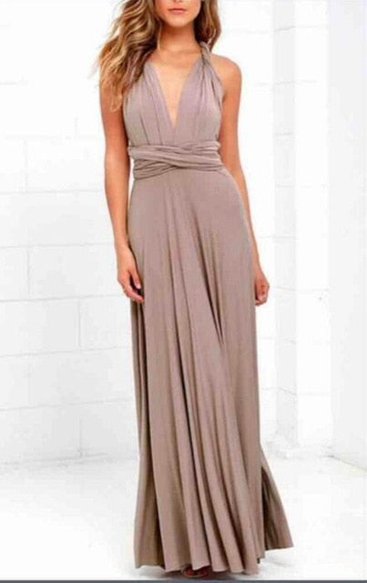 Long boho maxi dress by The Clothing Company Sydney featuring a convertible infinity design, ideal for bridesmaids and parties.