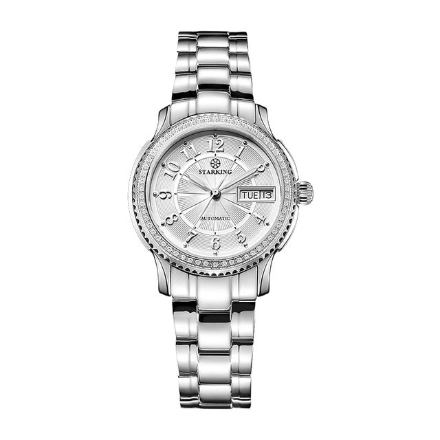 Stainless steel ladies wristwatch with sapphire crystal, automatic Miyota movement, self-winding bracelet watch by The Clothing Company Sydney