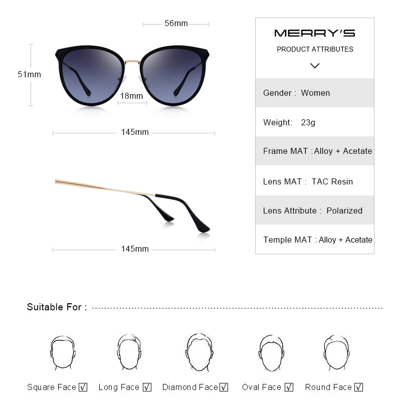 Cat eye designer sunglasses from The Clothing Company Sydney with polarized lenses and UV400 protection, women's fashion accessories.