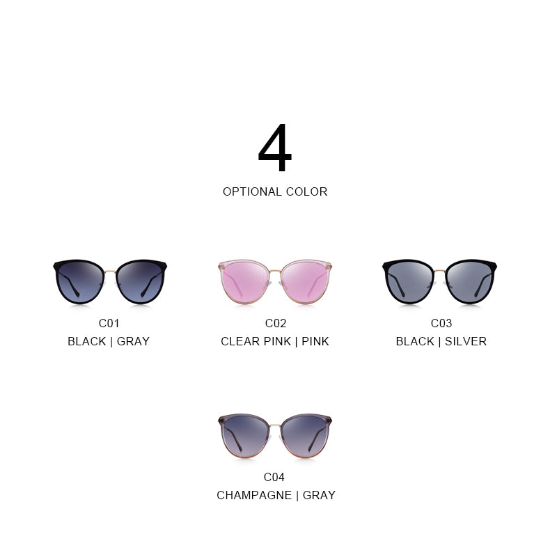 Elegant women's cat eye sunglasses by The Clothing Company Sydney with polarized lenses, UV400 protection, and luxury fashion style.