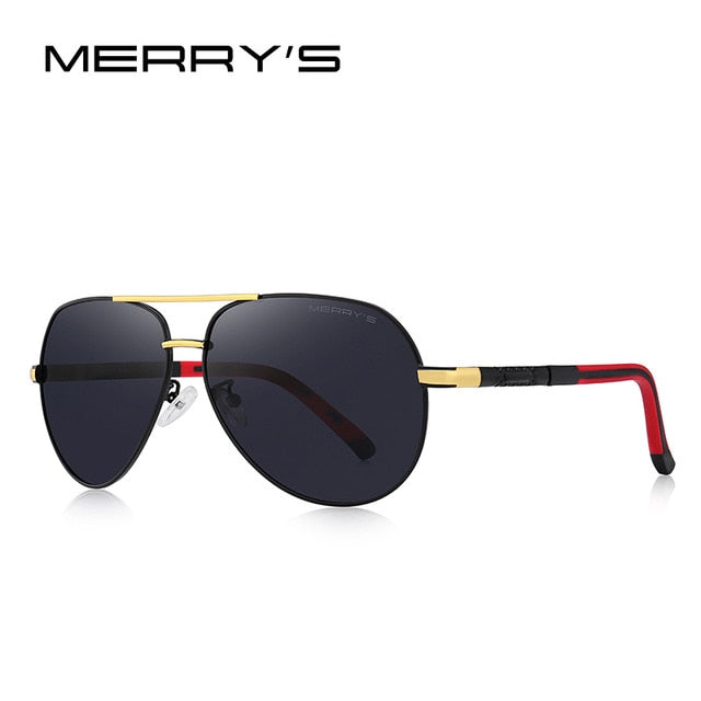 Classic aluminum pilot sunglasses for men with polarized lenses, UV400 protection, aviation-style frame by The Clothing Company Sydney