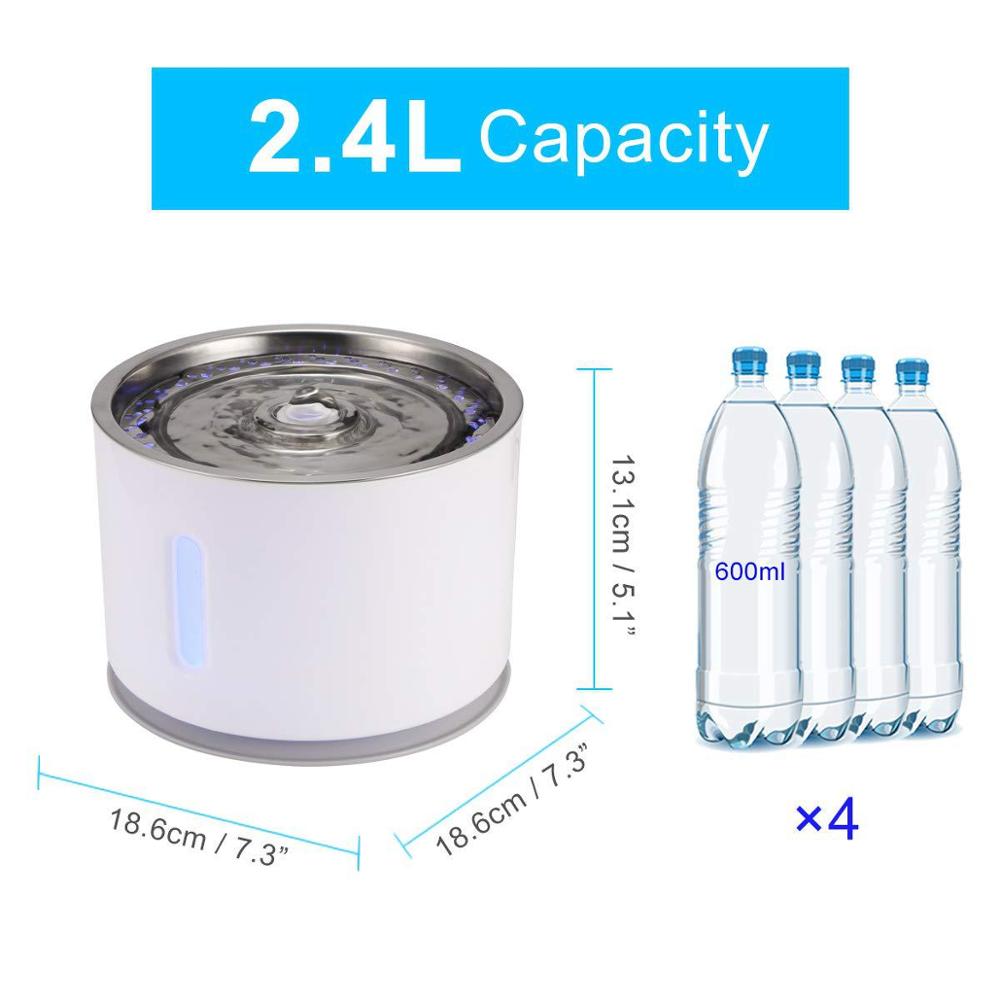 2.4L automatic pet water fountain for cats and dogs with LED light, electric USB, quiet drinking dispenser by The Clothing Company Sydney