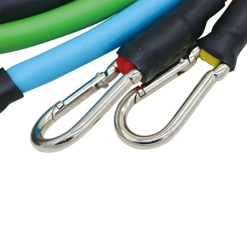 11 Piece/Set Latex Resistance Bands Crossfit Training Body Exercise Yoga Tubes Pull Rope Chest Expander Pilates Fitness with Bag The Clothing Company Sydney