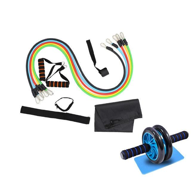 11 Piece/Set Latex Resistance Bands Crossfit Training Body Exercise Yoga Tubes Pull Rope Chest Expander Pilates Fitness with Bag The Clothing Company Sydney