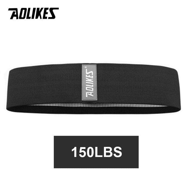 Wide hip yoga resistance band for fitness exercises, featuring anti-slip design and suitable for leg and squat training.