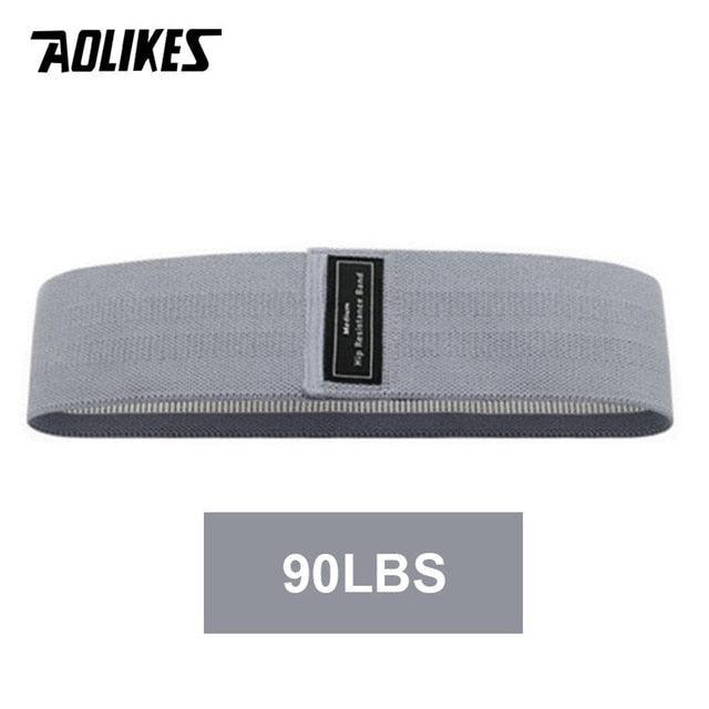 Wide hip yoga resistance band from The Clothing Company Sydney, anti-slip loop for leg exercises and squat training.