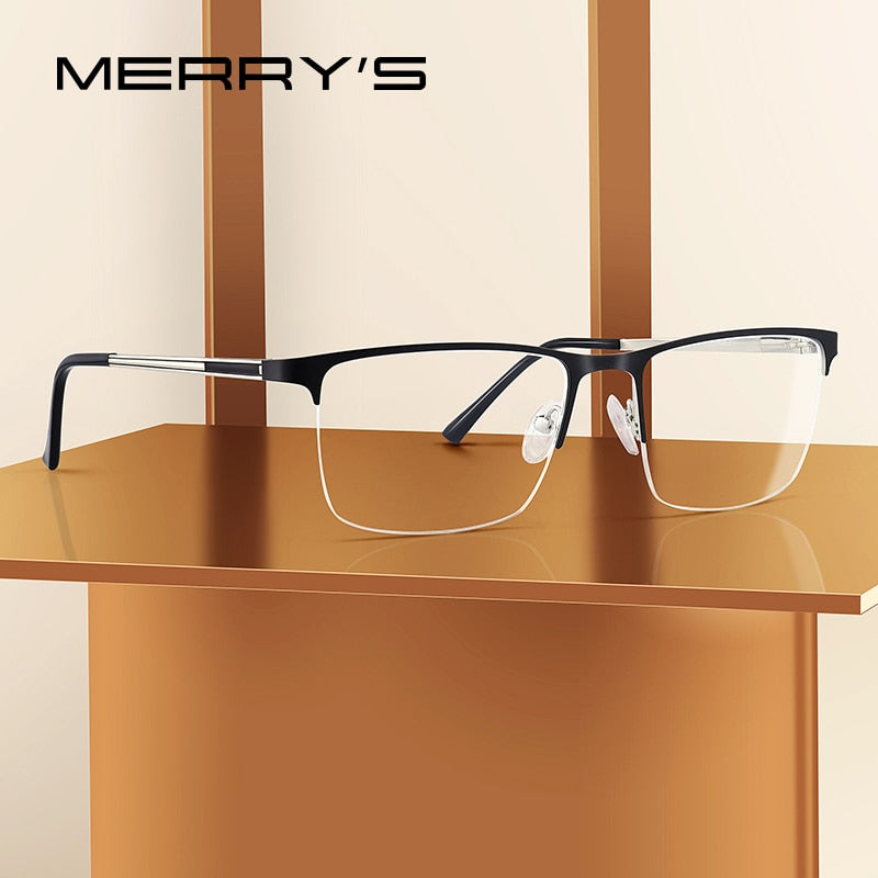 Ultralight titanium square eyeglasses frame for men with prescription lenses, optical eyewear by The Clothing Company Sydney