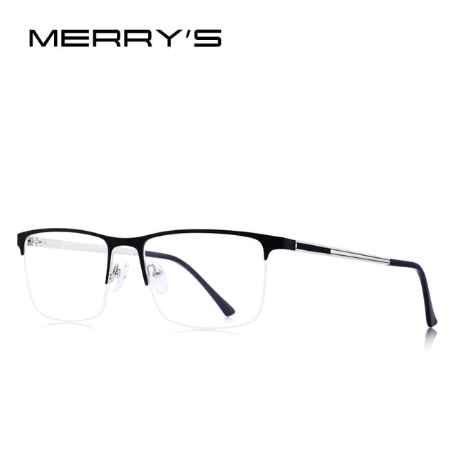 Ultralight titanium square eyeglasses frame for men, prescription optical glasses, stylish designer accessories.