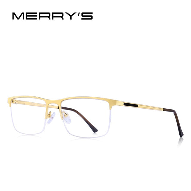 Ultralight titanium square eyeglasses frame for men with prescription lenses, designed for myopia, by The Clothing Company Sydney.