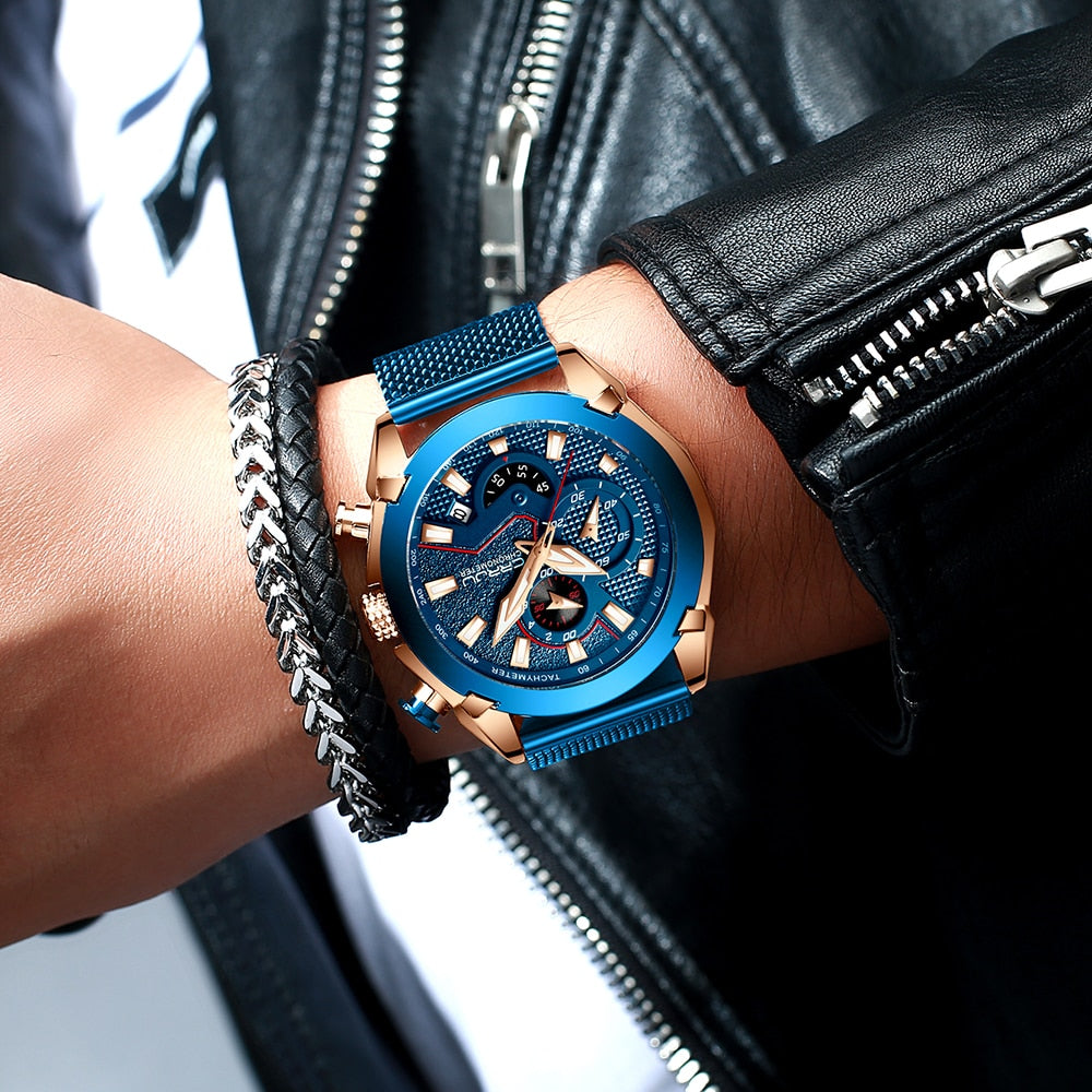 Luxury Army Military Watch by The Clothing Company Sydney, stainless steel chronograph men's watch with high-quality 316L finish.