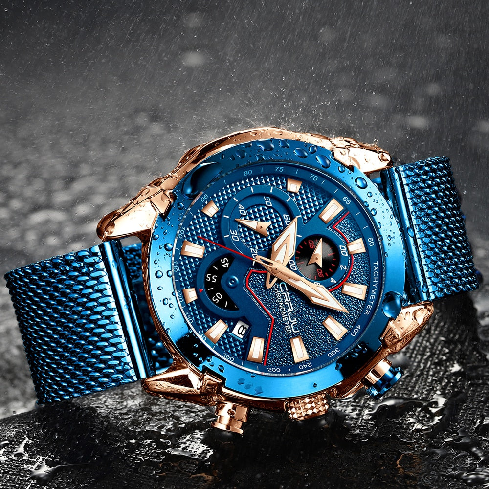 Luxury military style men's watch by The Clothing Company Sydney with high-quality stainless steel chronograph features.