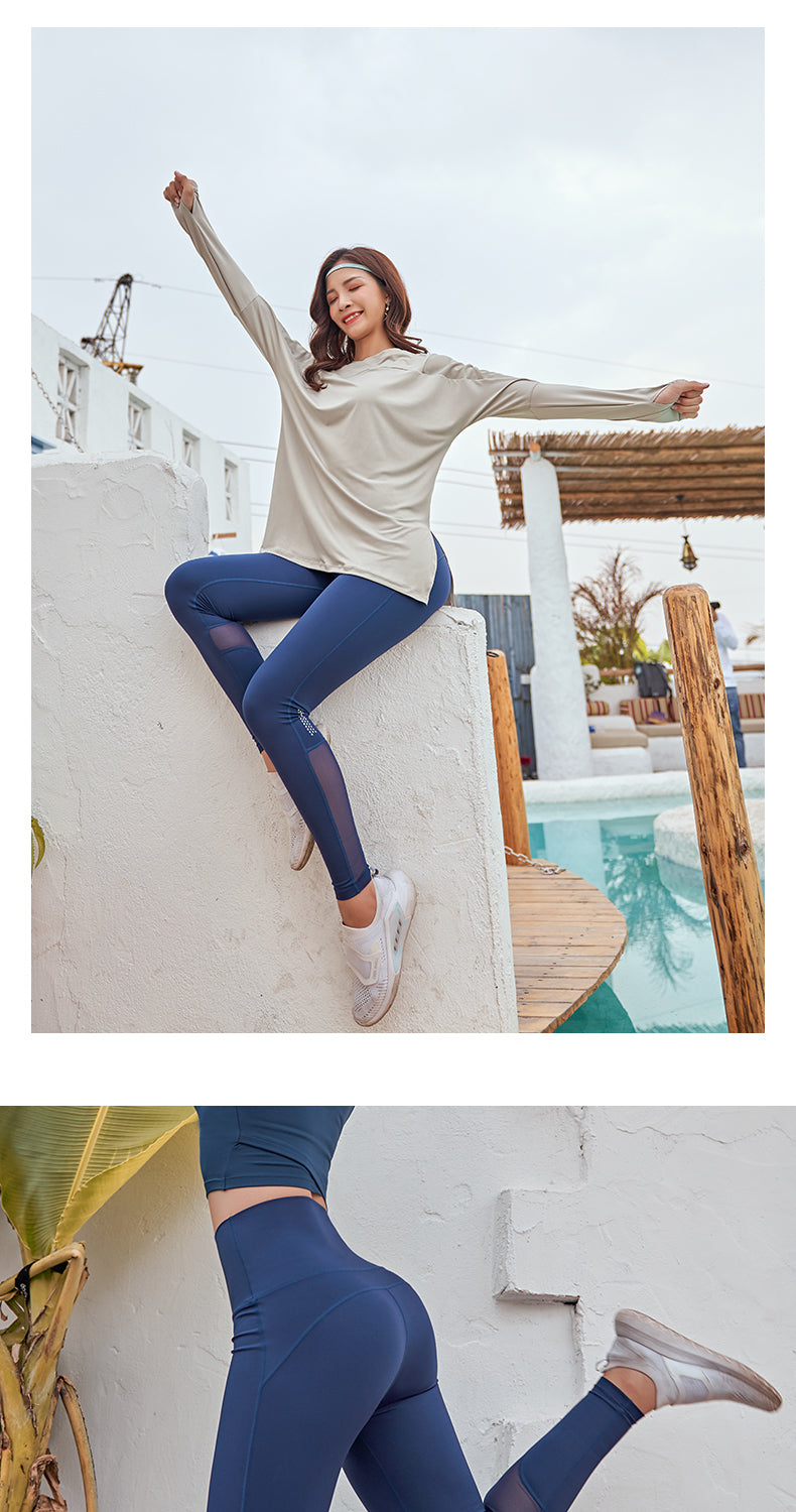 Seamless high-waist fitness leggings from The Clothing Company Sydney, designed for running, yoga, and gym workouts.